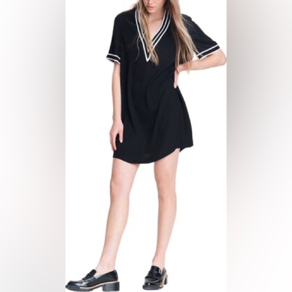 rag & bone Althea V-Neck Dress in Black - Picture 2 of 5